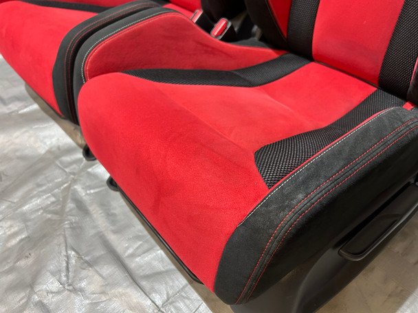 2017-2021 FK8 Honda Civic Type R Front Bucket Seats / Red Suede / Pair / TR105 - Image 22