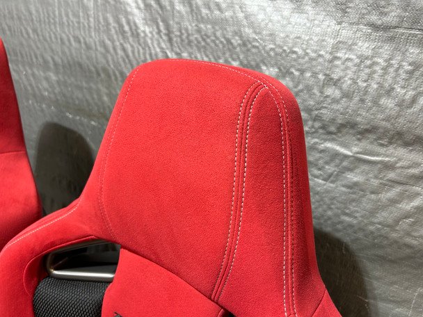 2017-2021 FK8 Honda Civic Type R Front Bucket Seats / Red Suede / Pair / TR105 - Image 17