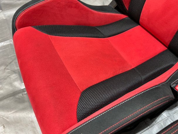 2017-2021 FK8 Honda Civic Type R Front Bucket Seats / Red Suede / Pair / TR105 - Image 14