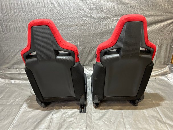 2017-2021 FK8 Honda Civic Type R Front Bucket Seats / Red Suede / Pair / TR105 - Image 4