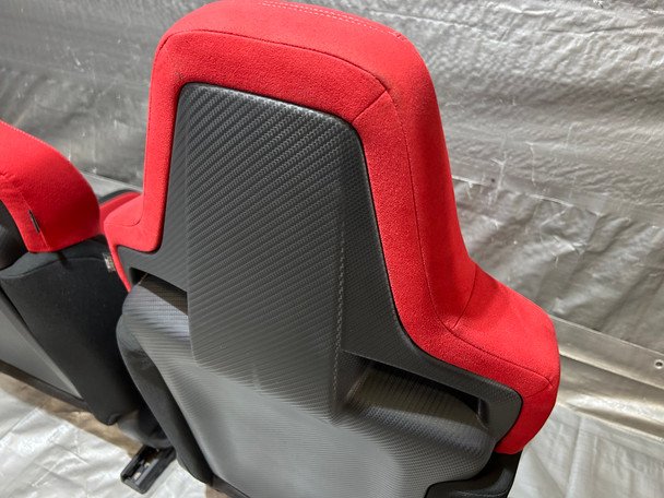 2017-2021 FK8 Honda Civic Type R Front Bucket Seats / Red Suede / Pair / TR105 - Image 3