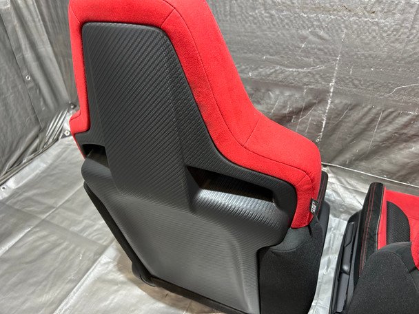 2017-2021 FK8 Honda Civic Type R Front Bucket Seats / Red Suede / Pair / TR105 - Image 2