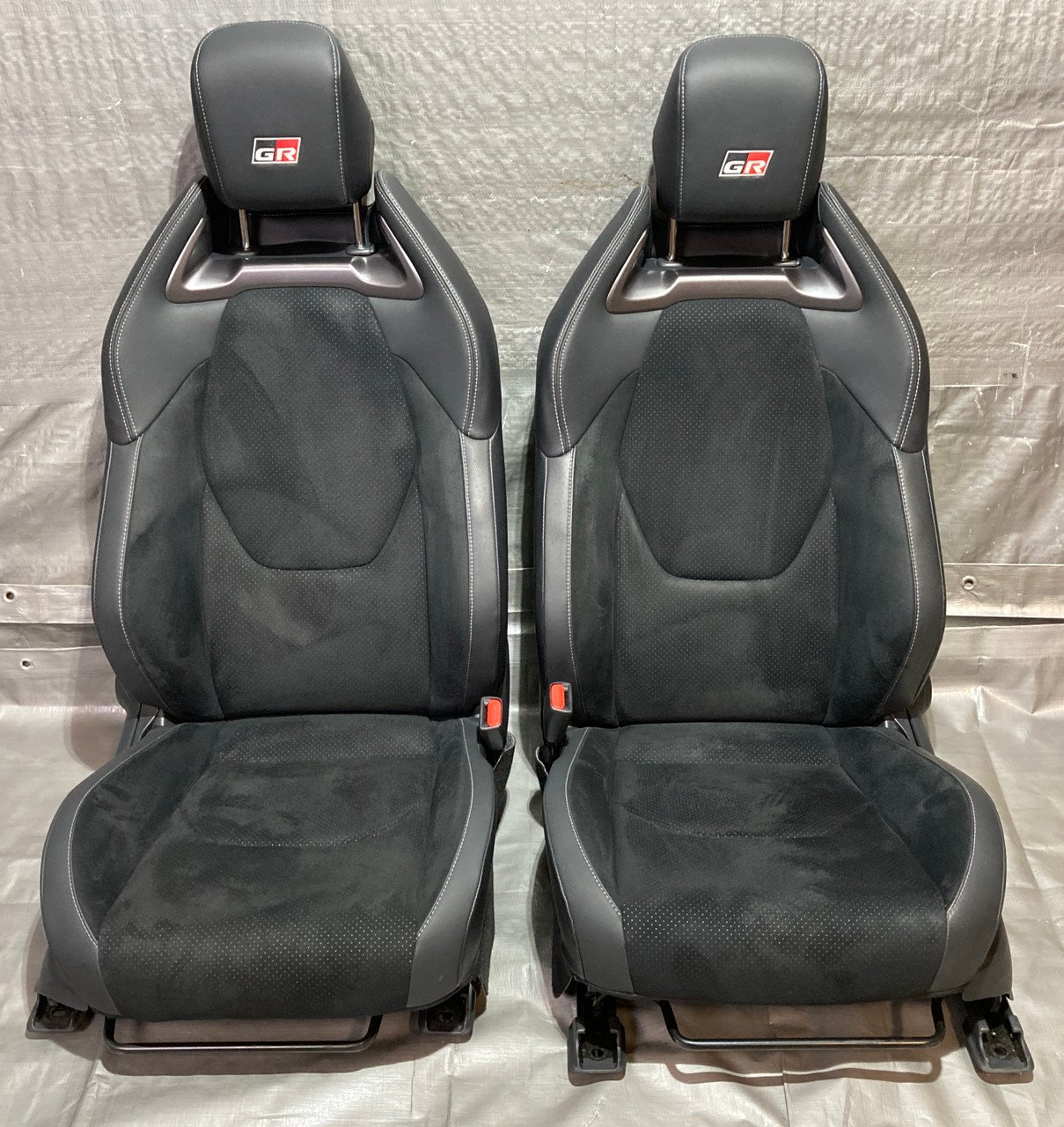 2023-2025 Toyota GR Corolla Premium Front Seats / Black Leather / Suede / Pair / GRC01