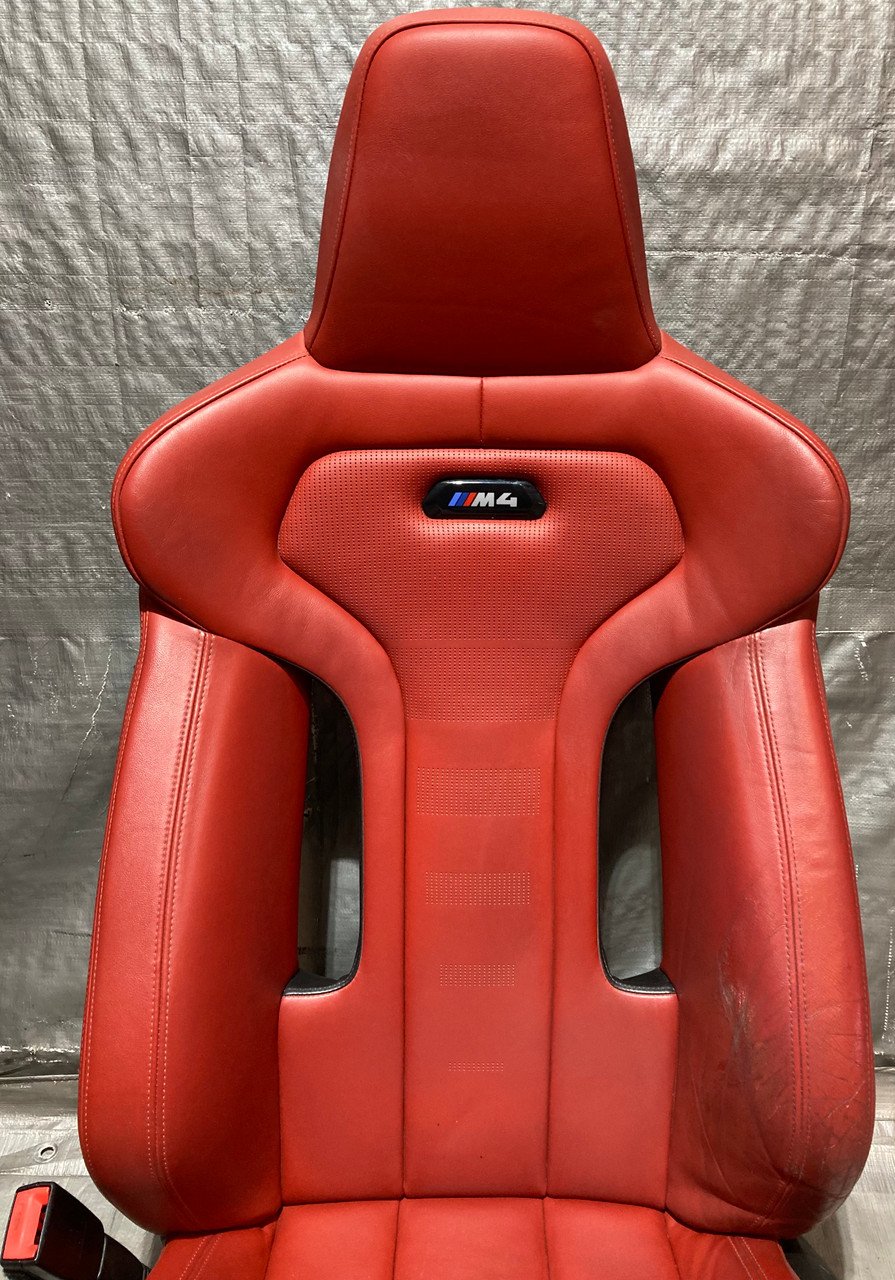 2015-2020 F82 BMW M4 Coupe Competition Package Sakhir Orange Merino Leather Front Seats / Heated / F8M05 - Image 12
