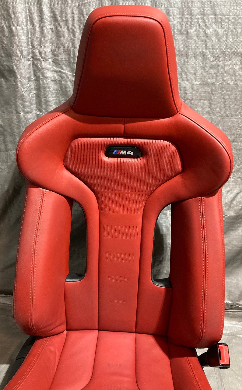 2015-2020 F82 BMW M4 Coupe Competition Package Sakhir Orange Merino Leather Front Seats / Heated / F8M05 - Image 16
