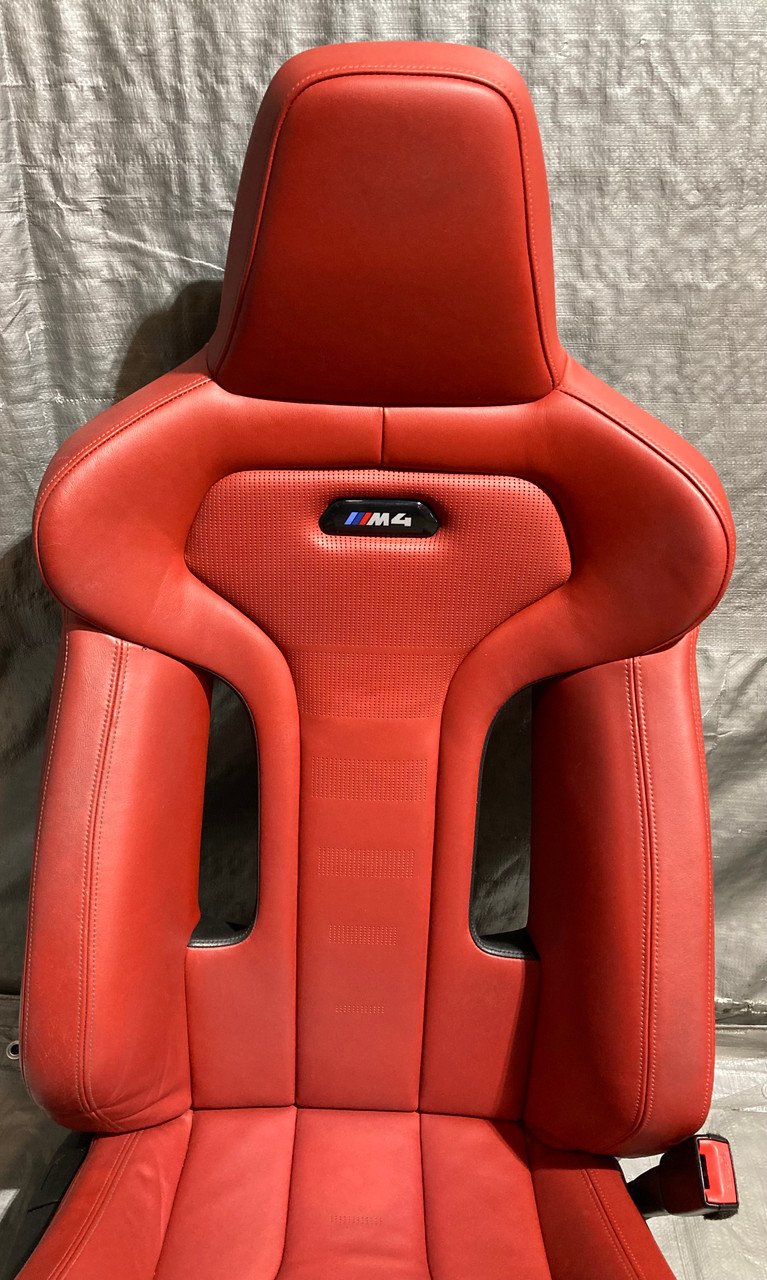 2015-2020 F82 BMW M4 Coupe Competition Package Sakhir Orange Merino Leather Front Seats / Heated / F8M05 - Image 15