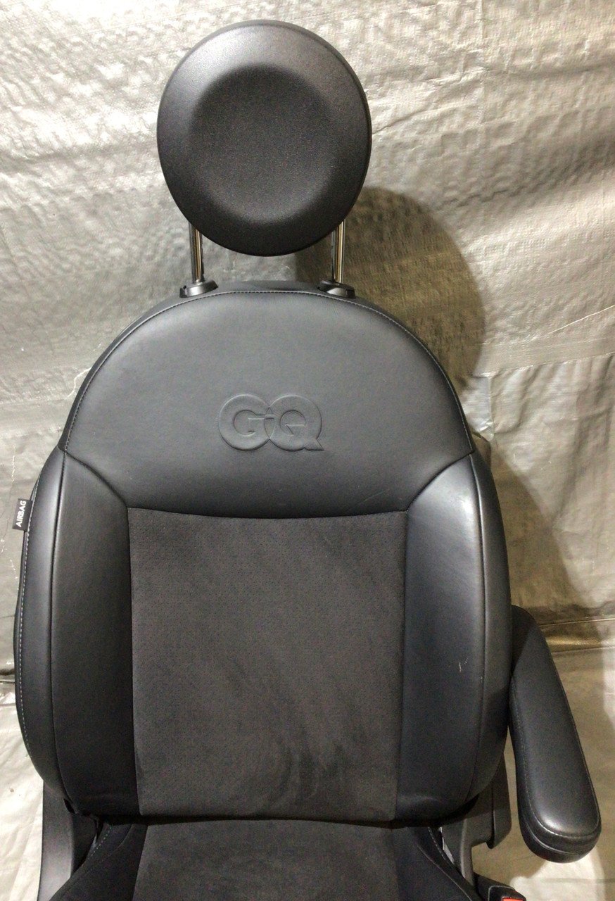 2014 Fiat 500c GQ Edition Black Leather / Suede Front & Rear Seat Set / F5017 - Image 36