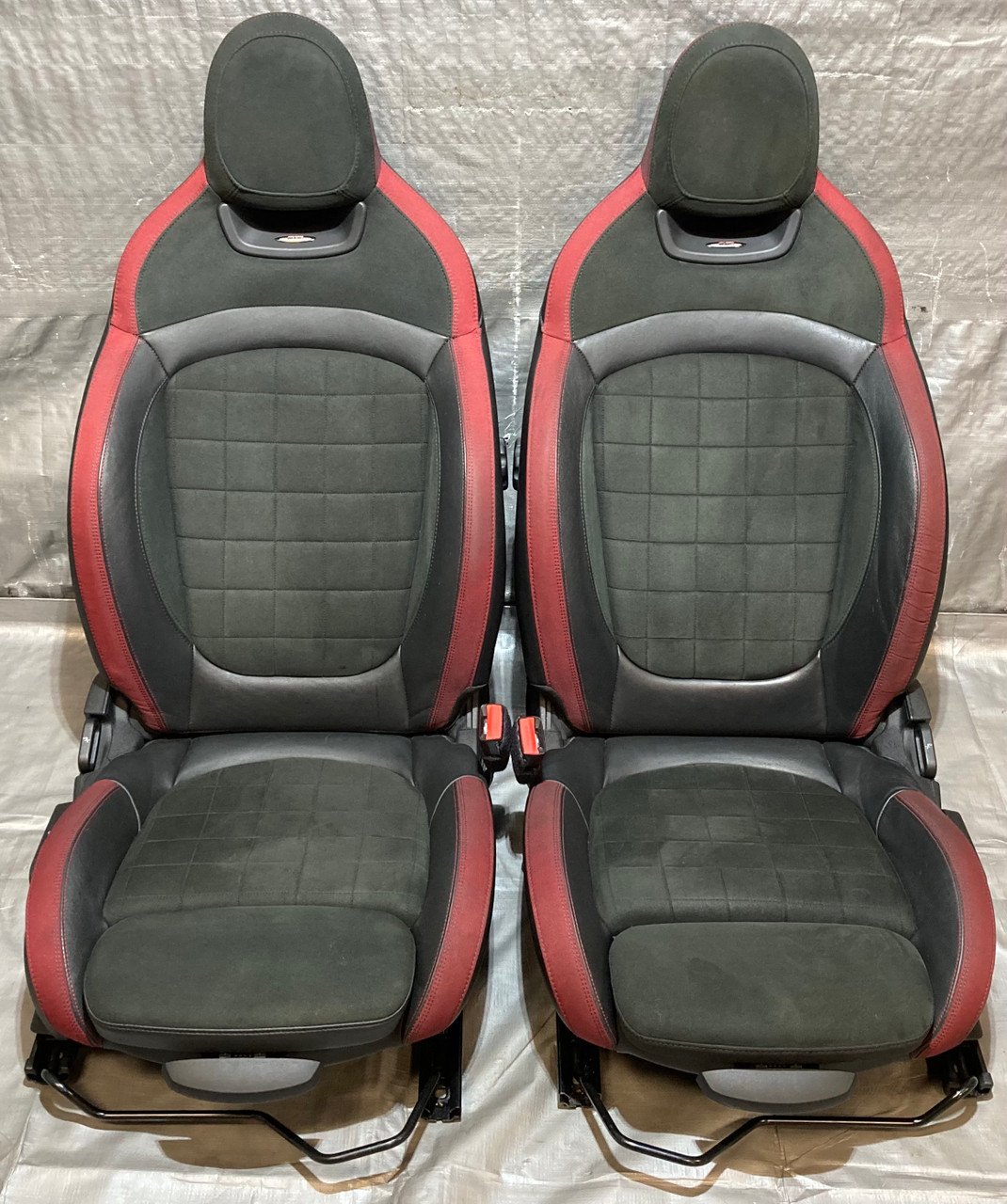 2016-2022 Mini Cooper F55 F56 Hatchback JCW Recaro Alcantara Front Sport Seats / Pair / R3012