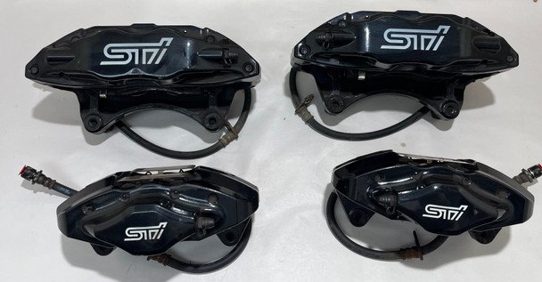 2008-2017 Subaru WRX STI Brembo Brake Calipers / Set of 4 / Black / 62K SS018