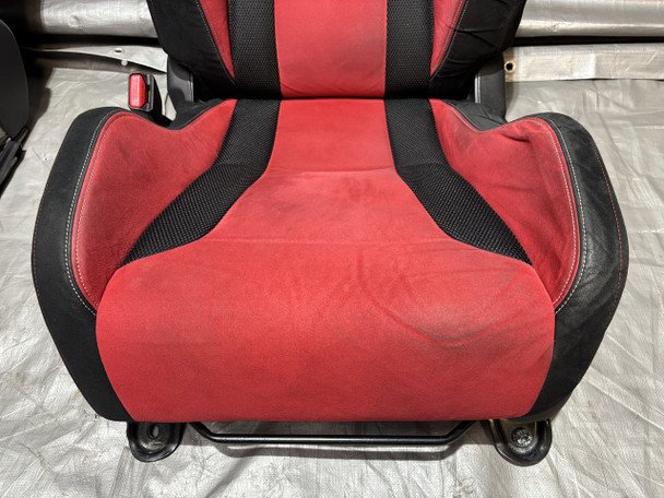 2017-2021 FK8 Honda Civic Type R Front Bucket Seats / Red Suede / Pair / TR106 - Image 15