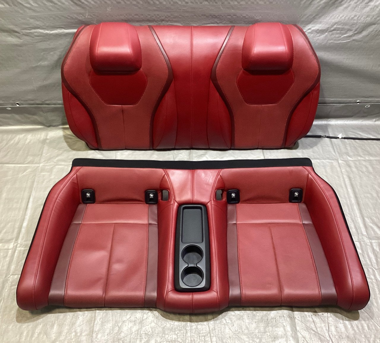 2017-2020 Infiniti Q60 Monaco Red Leather Rear Seat Set / OEM / IQ604