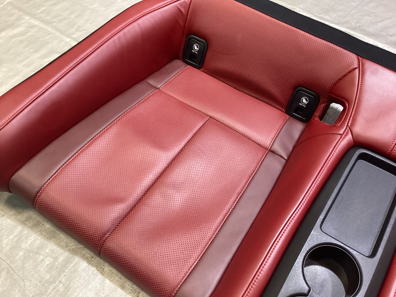 2017-2020 Infiniti Q60 Monaco Red Leather Rear Seat Set / OEM / IQ604 - Image 4