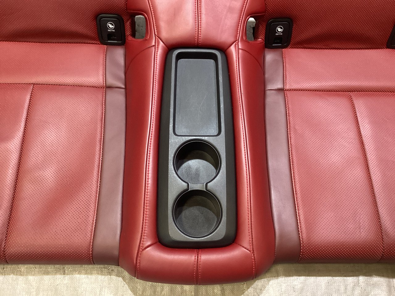2017-2020 Infiniti Q60 Monaco Red Leather Rear Seat Set / OEM / IQ604 - Image 5
