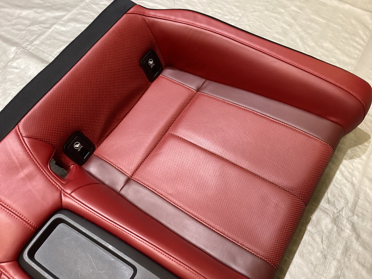 2017-2020 Infiniti Q60 Monaco Red Leather Rear Seat Set / OEM / IQ604 - Image 7