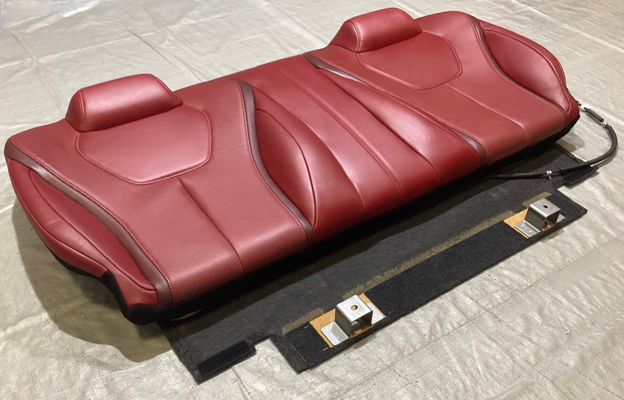 2017-2020 Infiniti Q60 Monaco Red Leather Rear Seat Set / OEM / IQ604 - Image 14