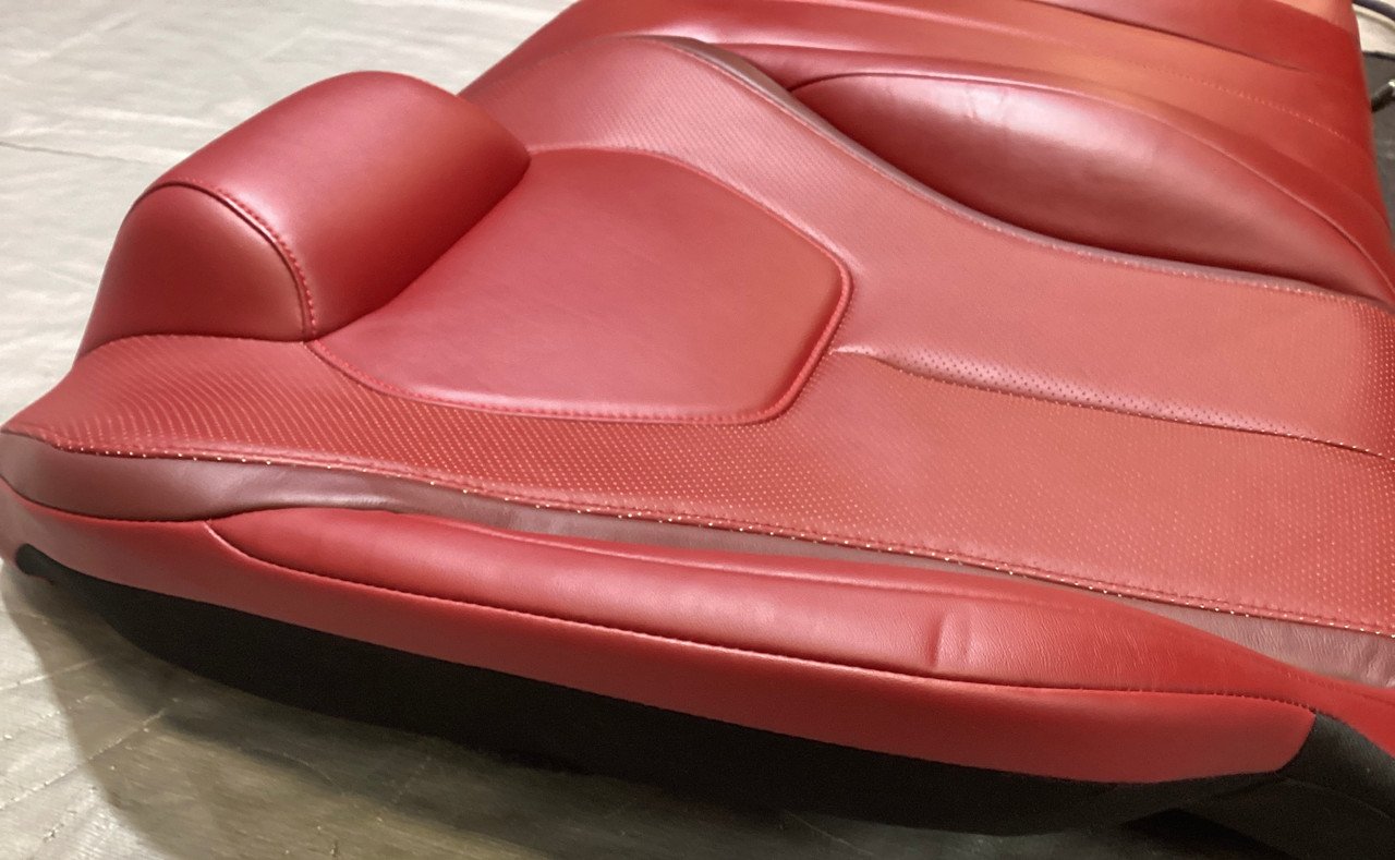 2017-2020 Infiniti Q60 Monaco Red Leather Rear Seat Set / OEM / IQ604 - Image 13