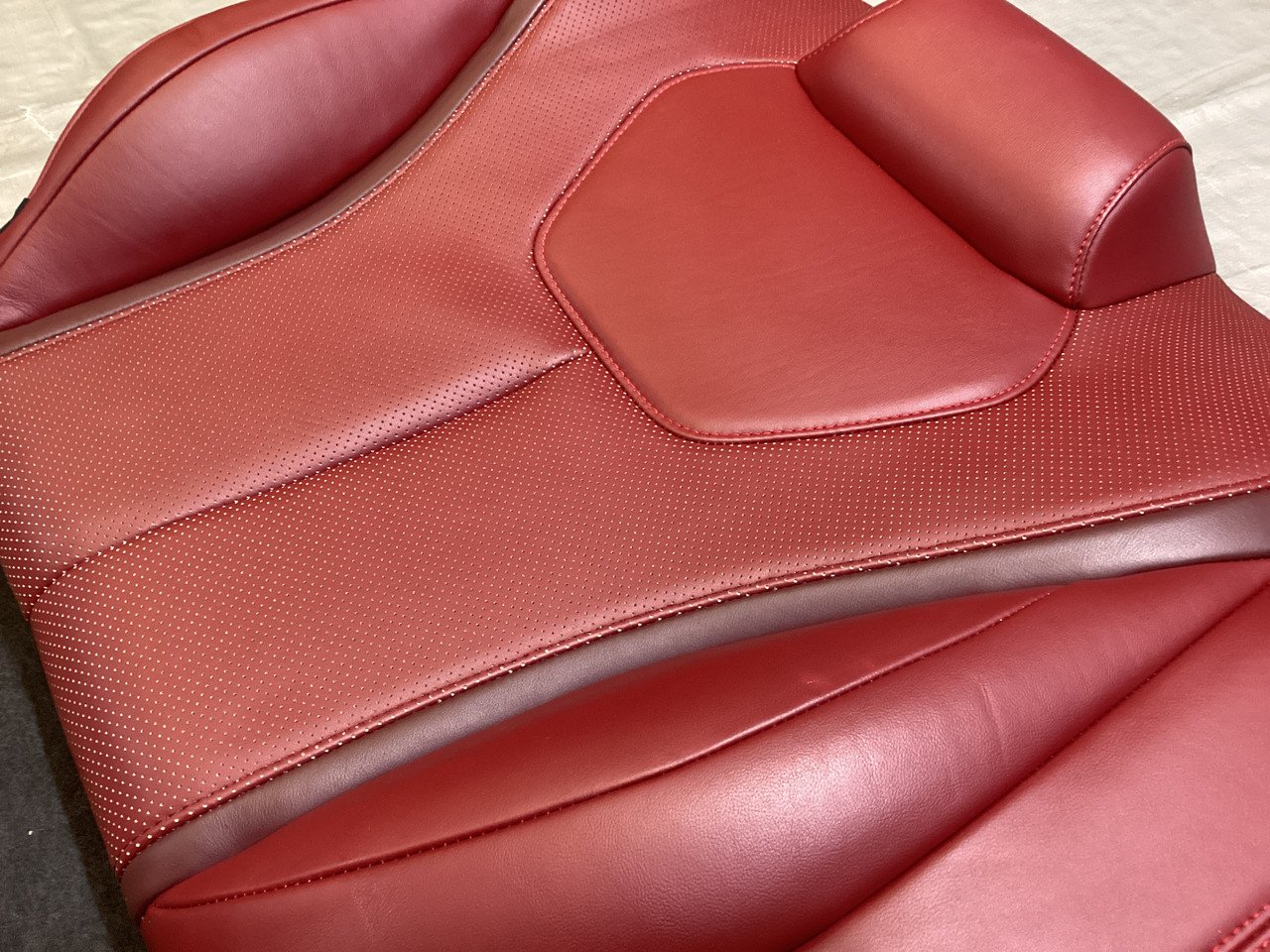 2017-2020 Infiniti Q60 Monaco Red Leather Rear Seat Set / OEM / IQ604 - Image 12
