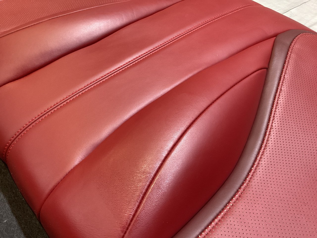 2017-2020 Infiniti Q60 Monaco Red Leather Rear Seat Set / OEM / IQ604 - Image 11