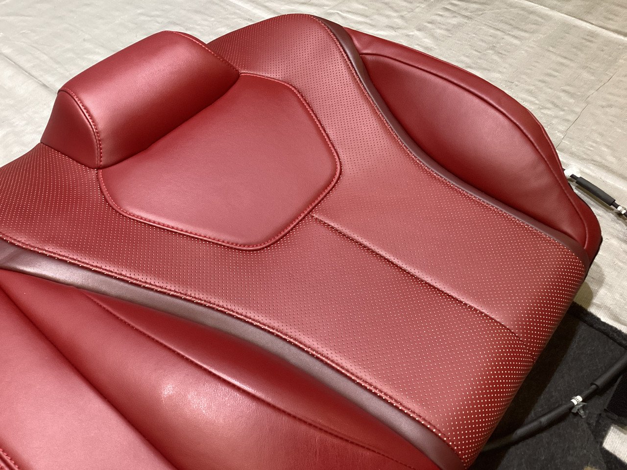 2017-2020 Infiniti Q60 Monaco Red Leather Rear Seat Set / OEM / IQ604 - Image 10