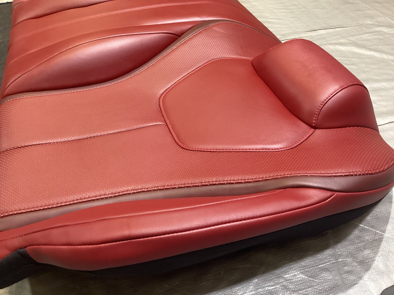 2017-2020 Infiniti Q60 Monaco Red Leather Rear Seat Set / OEM / IQ604 - Image 9