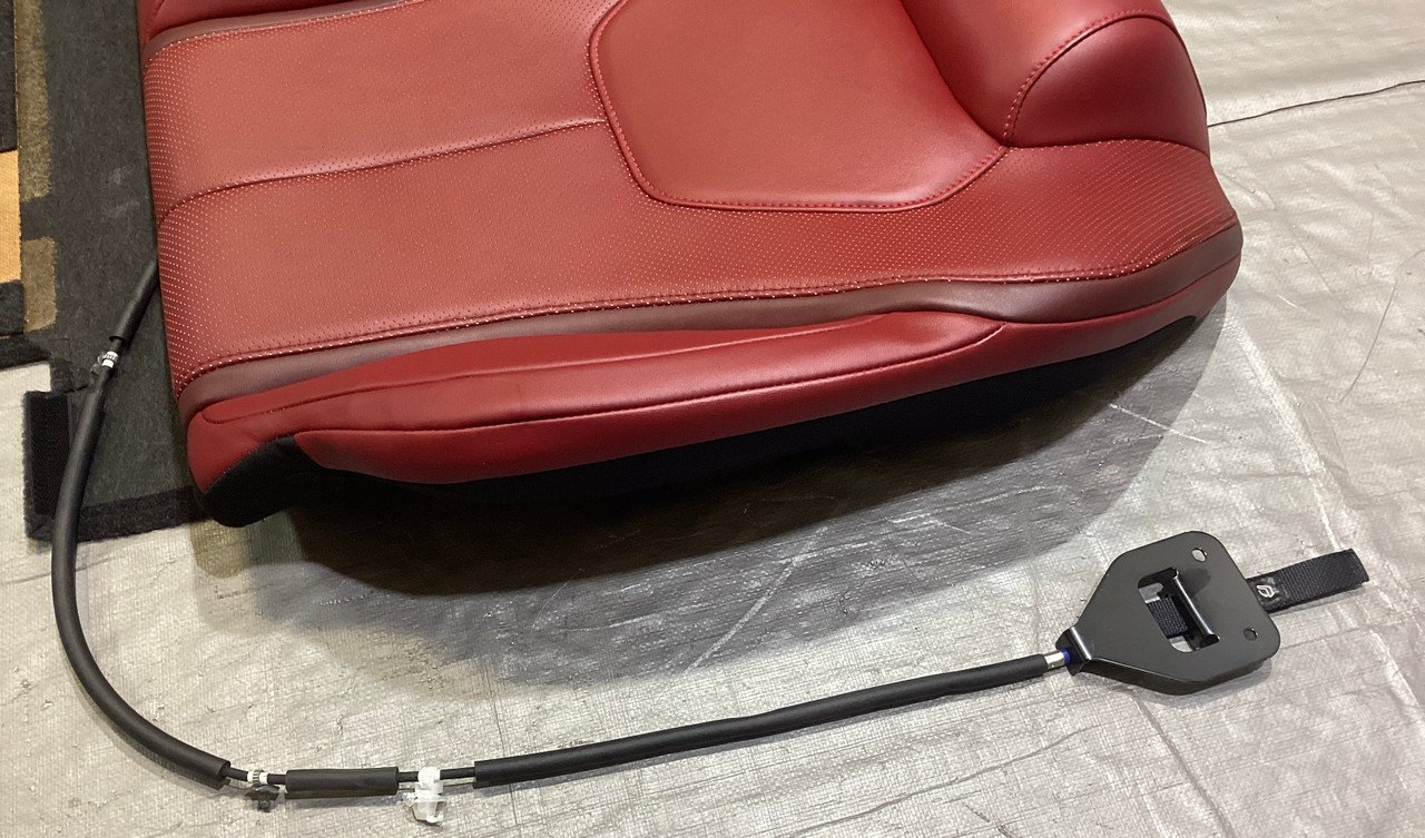 2017-2020 Infiniti Q60 Monaco Red Leather Rear Seat Set / OEM / IQ604 - Image 8