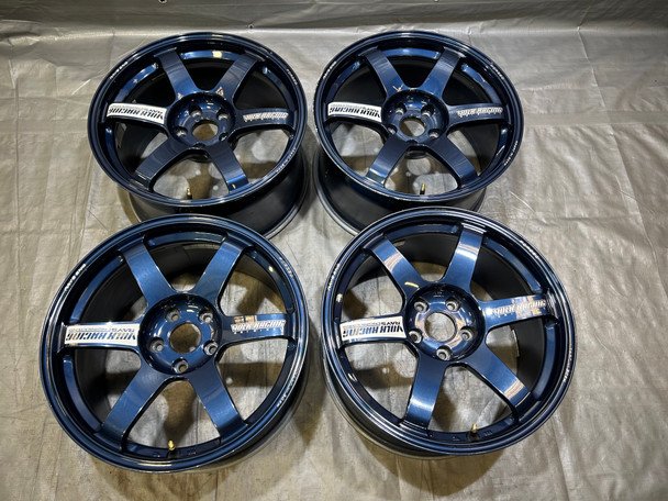 2015-2021 Subaru WRX STI 18x9.5" Volk Racing TE37 Saga S-Plus Wheels Rims / Mag Blue / Set of 4 / USED / SS019