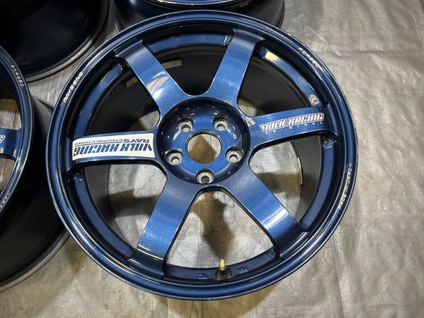 2015-2021 Subaru WRX STI 18x9.5" Volk Racing TE37 Saga S-Plus Wheels Rims / Mag Blue / Set of 4 / USED / SS019 - Image 3