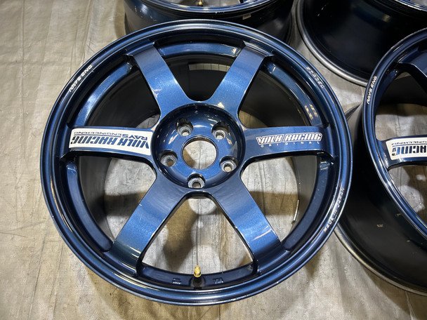 2015-2021 Subaru WRX STI 18x9.5" Volk Racing TE37 Saga S-Plus Wheels Rims / Mag Blue / Set of 4 / USED / SS019 - Image 4