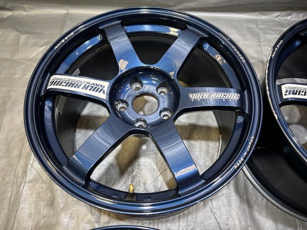 2015-2021 Subaru WRX STI 18x9.5" Volk Racing TE37 Saga S-Plus Wheels Rims / Mag Blue / Set of 4 / USED / SS019 - Image 5