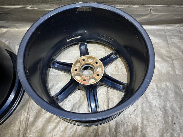 2015-2021 Subaru WRX STI 18x9.5" Volk Racing TE37 Saga S-Plus Wheels Rims / Mag Blue / Set of 4 / USED / SS019 - Image 16