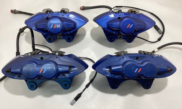 2015-2020 F80 F82 F83 BMW M3 M4 OEM Brembo Brake Calipers / Set of 4 / Blue / F8M06