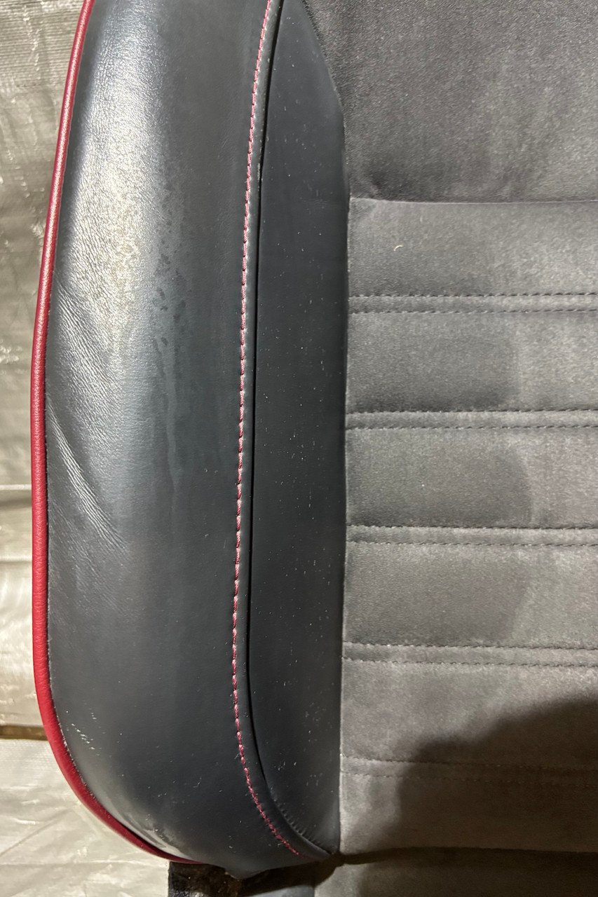 2014 Fiat 500c GQ Edition Black Leather / Suede Front & Rear Seat Set / F5017 - Image 14