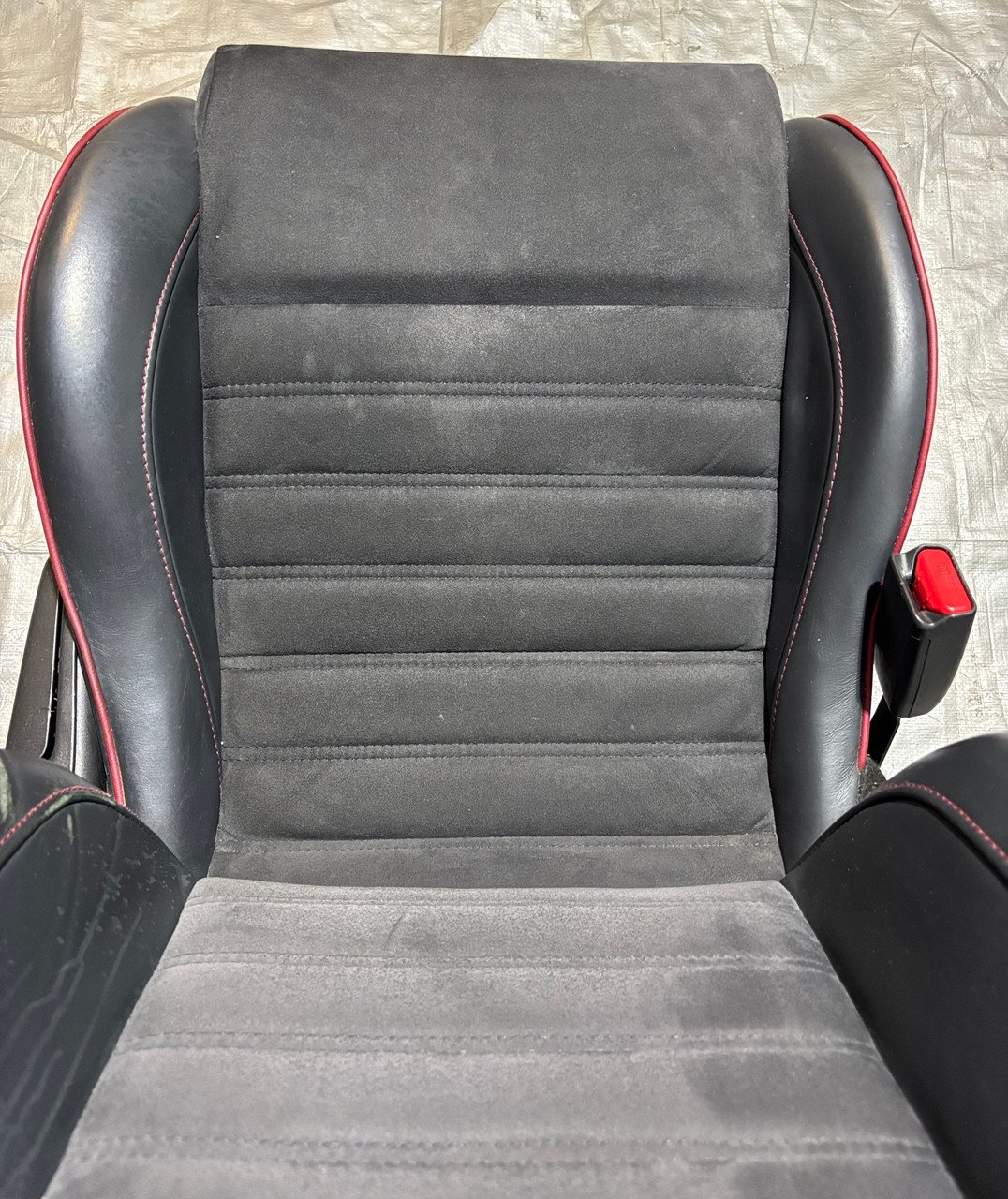 2014 Fiat 500c GQ Edition Black Leather / Suede Front & Rear Seat Set / F5017 - Image 13