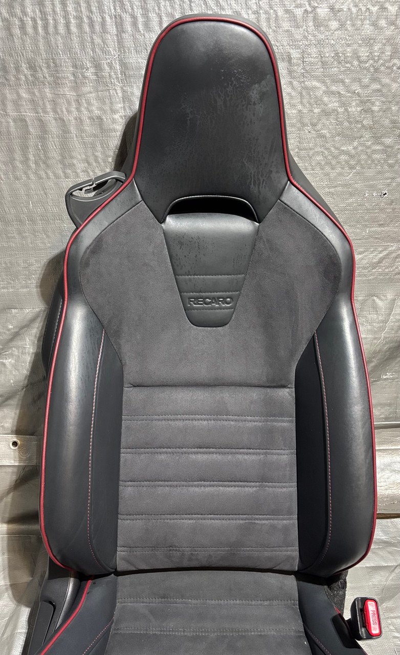 2014 Fiat 500c GQ Edition Black Leather / Suede Front & Rear Seat Set / F5017 - Image 11