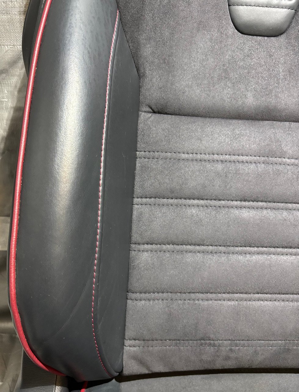 2014 Fiat 500c GQ Edition Black Leather / Suede Front & Rear Seat Set / F5017 - Image 21