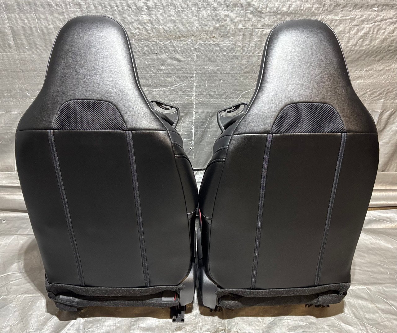 2014 Fiat 500c GQ Edition Black Leather / Suede Front & Rear Seat Set / F5017 - Image 20