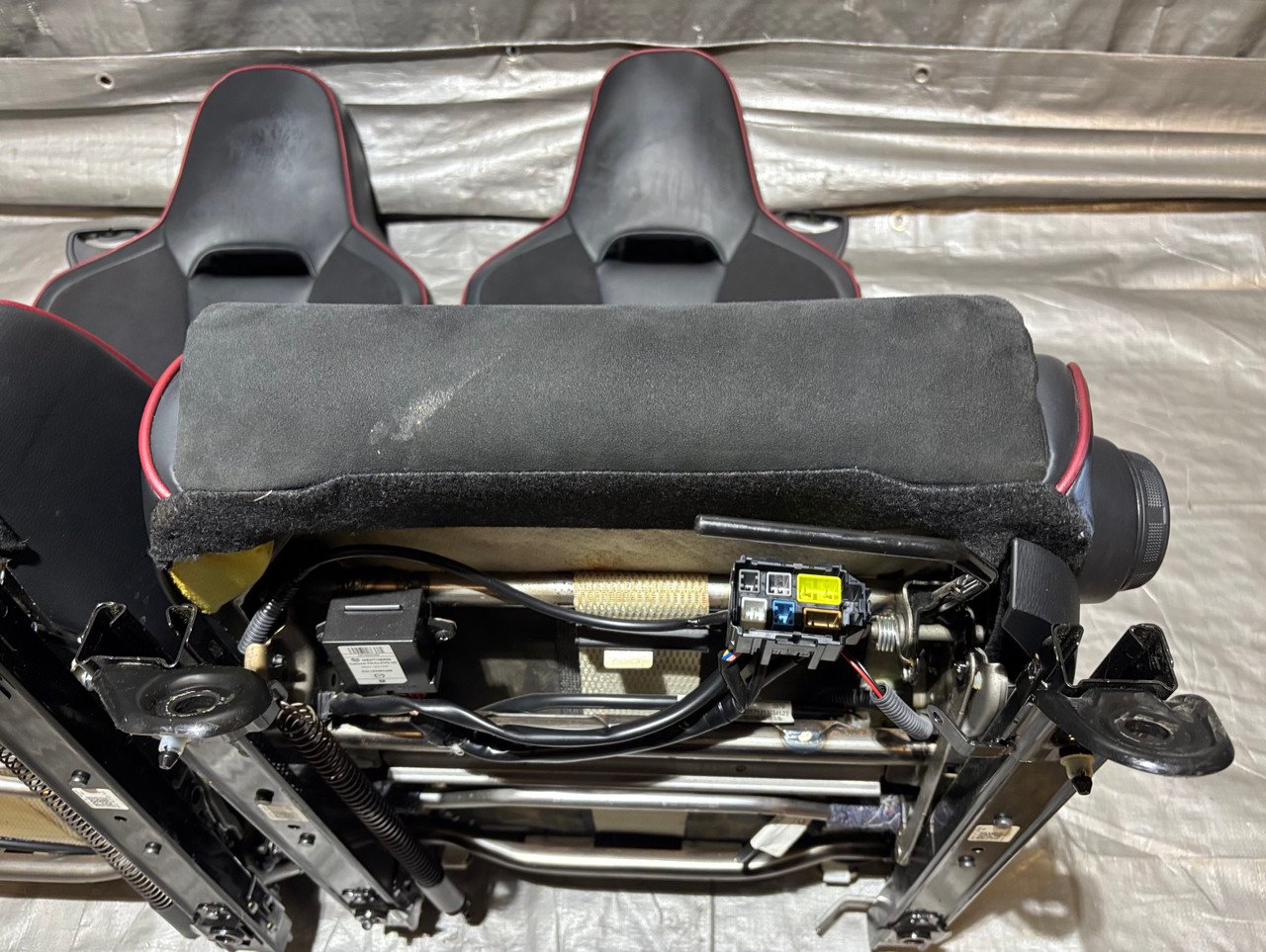 2014 Fiat 500c GQ Edition Black Leather / Suede Front & Rear Seat Set / F5017 - Image 18