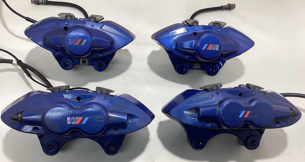 2015-2020 F80 F82 F83 BMW M3 M4 OEM Brembo Brake Calipers / Set of 4 / Blue / 91K F8M05
