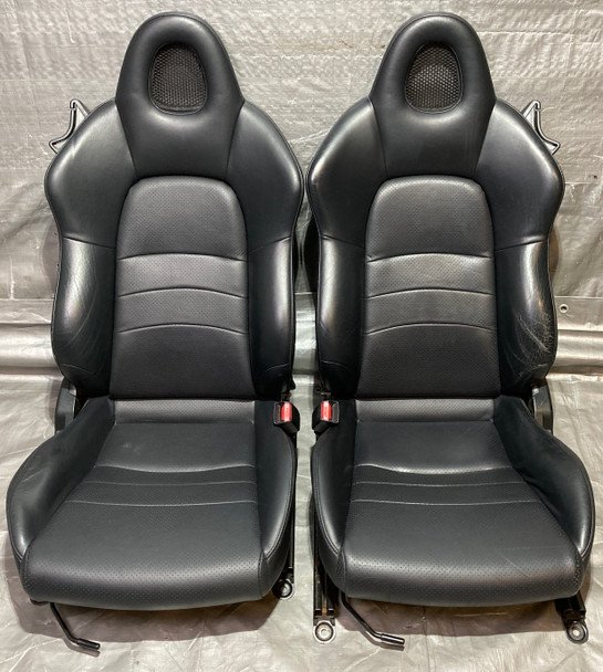 2000-2005 Honda S2000 OEM Black Leather Seats / Pair / HS007
