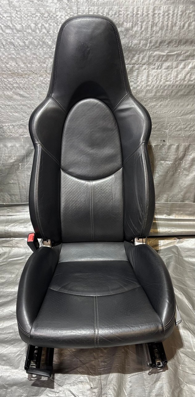 2005-2012 Porsche 997 911 / 987 Boxster / Cayman Black Leather Hard Back Sport Seats / Pair / 2 Way Power / P7009 - Image 2
